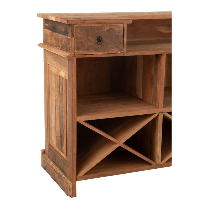 Bar Bois Recyclé Naturel à 2 Tiroirs | Sela - Designix Armoire