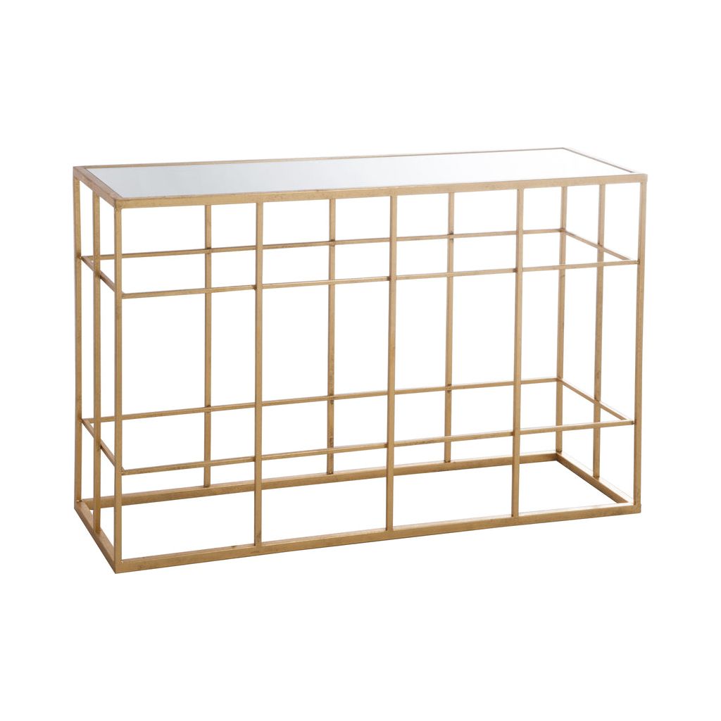 Barres Console Métal Verre Or | Qale - Designix Console