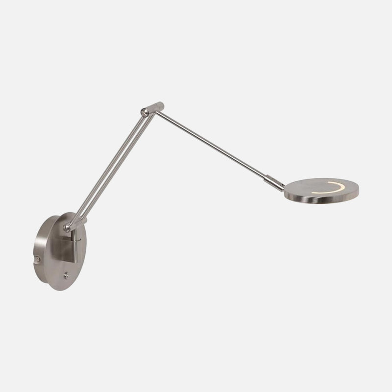 Applique murale led orientable, liseuse à bras articulé acier brossé | Soleil