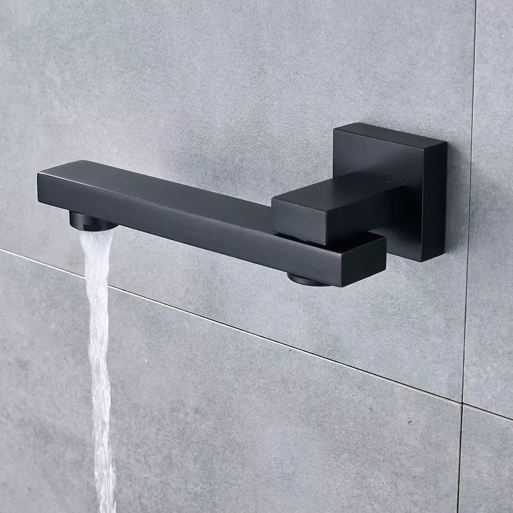 Bec de Robinet de Douche Mural Noir Mat | Élégance Aqua - Designix Bec de Robinet