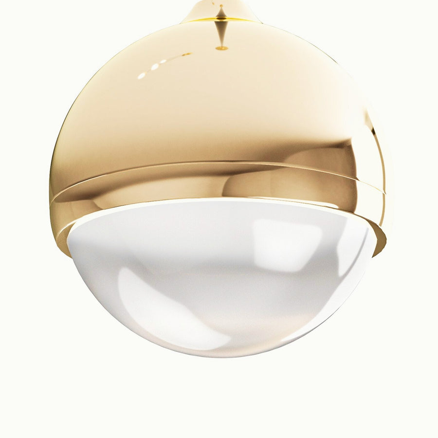 Suspension LED Bolicina dorée, verre