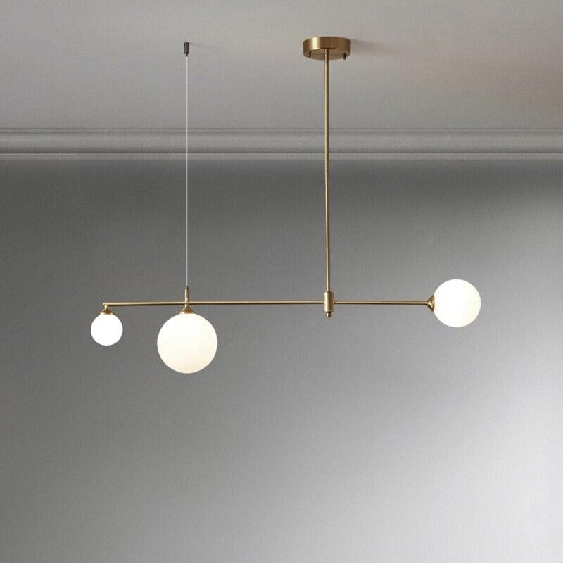 Boule Verre Cuivre Suspendue | Maso - Designix Suspension luminaire 3 têtes Sans ampoule