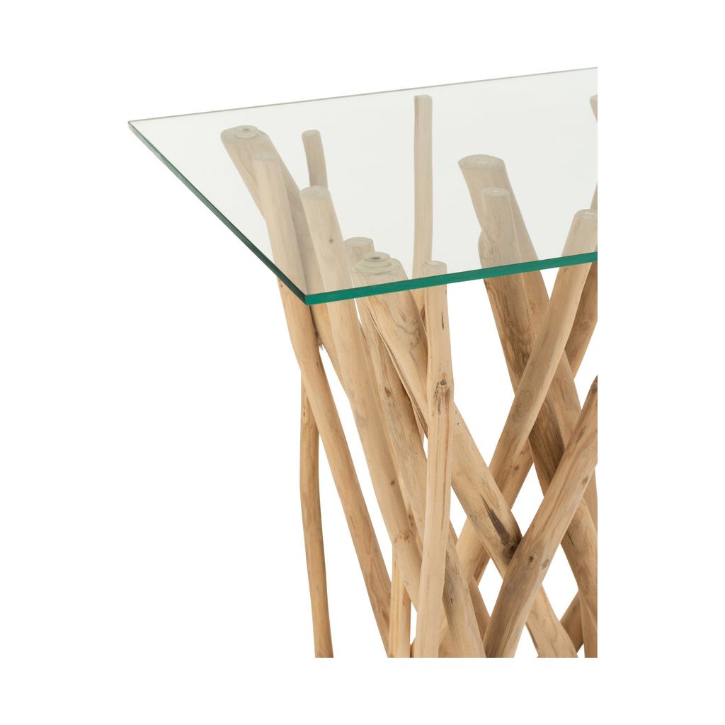 Branches Console Bois Teck Verre | Vela - Designix Console