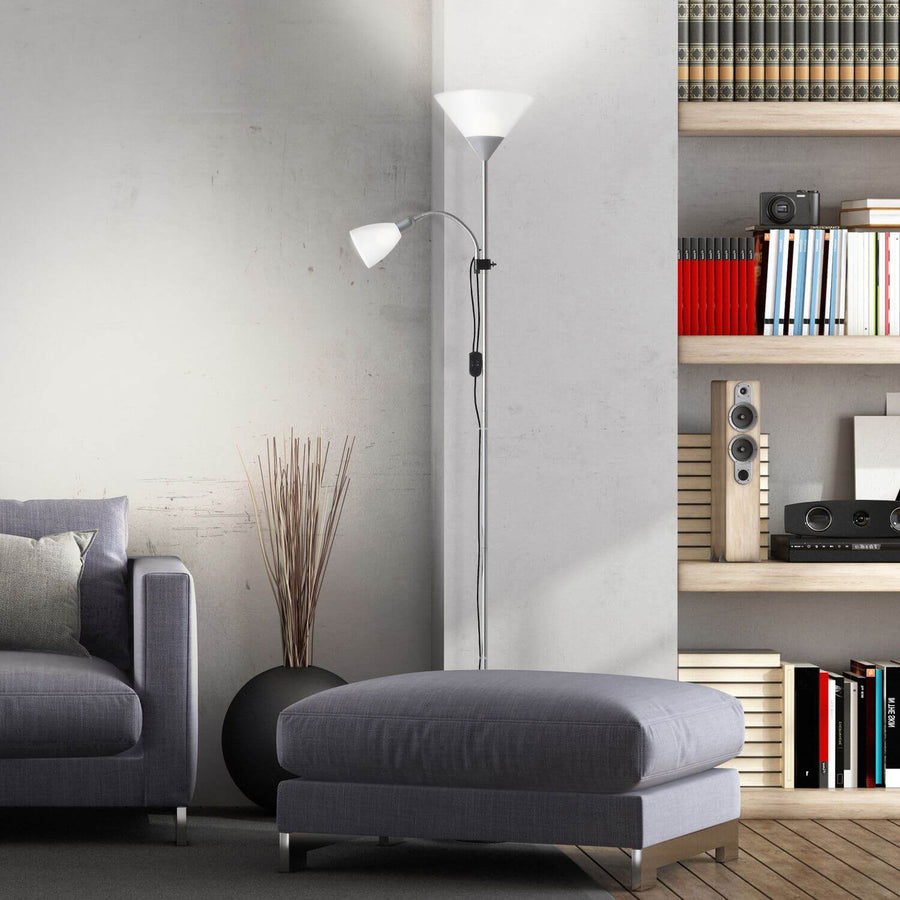 Lampadaire Spari argenté et blanc (93008/05)