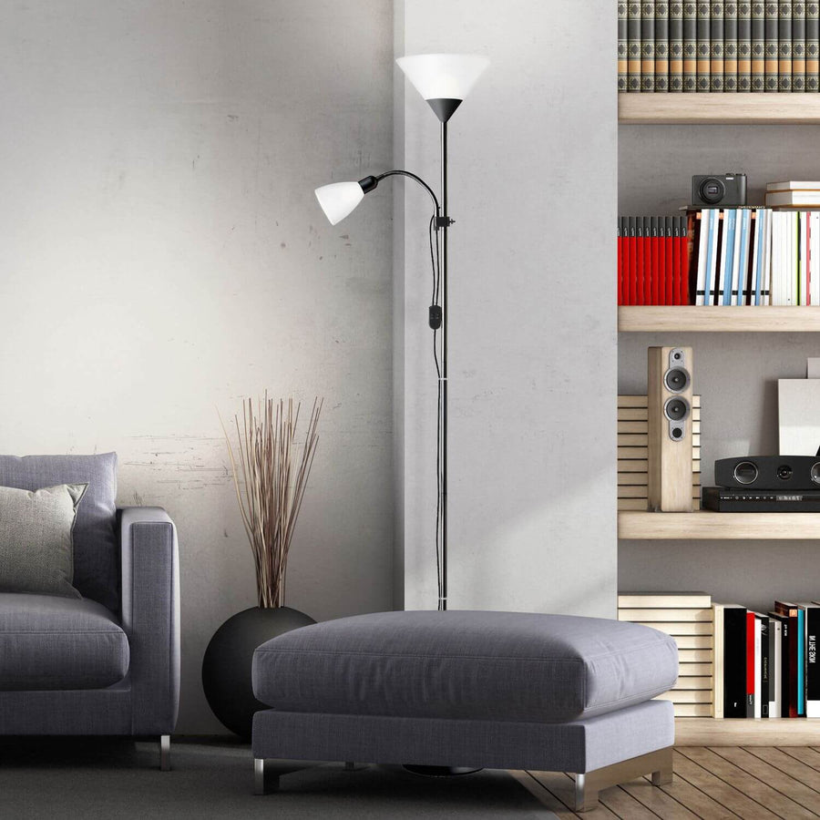 Lampadaire Spari noir et blanc