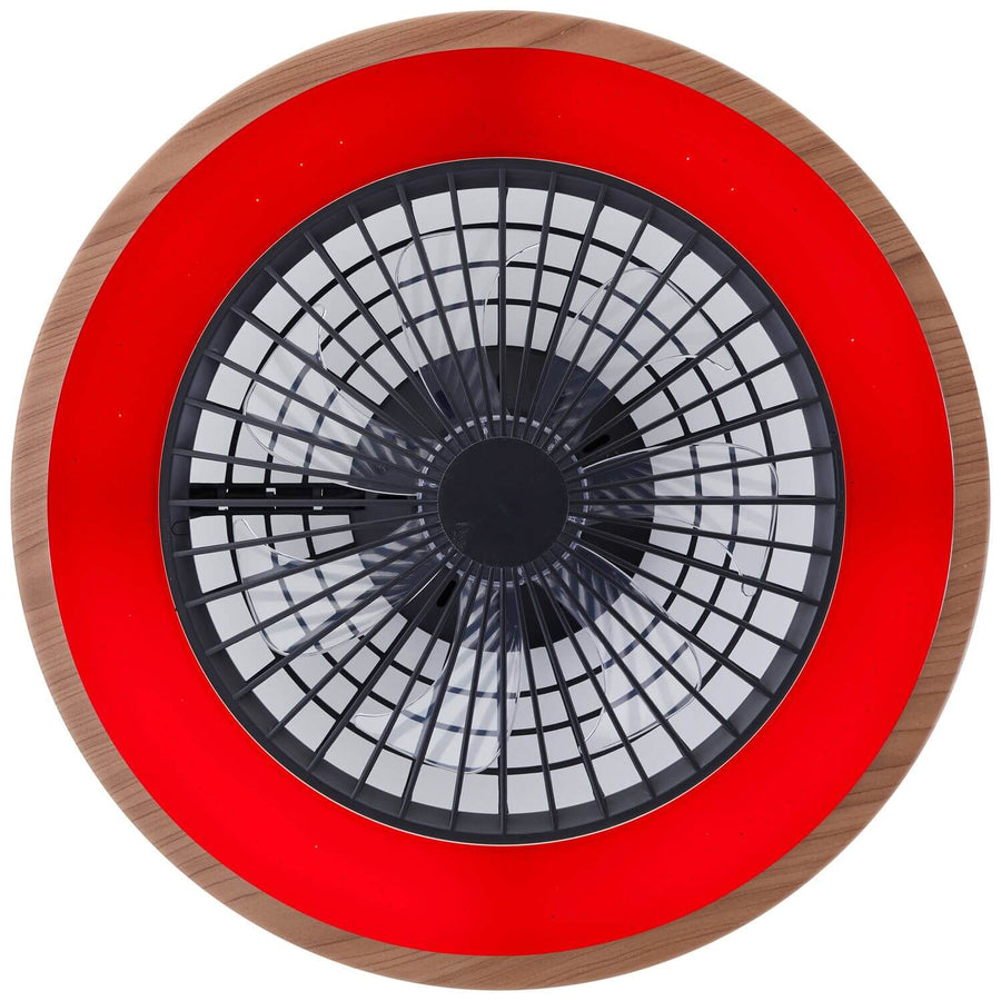 Ventilateur de plafond lumineux Slimline bois et noir