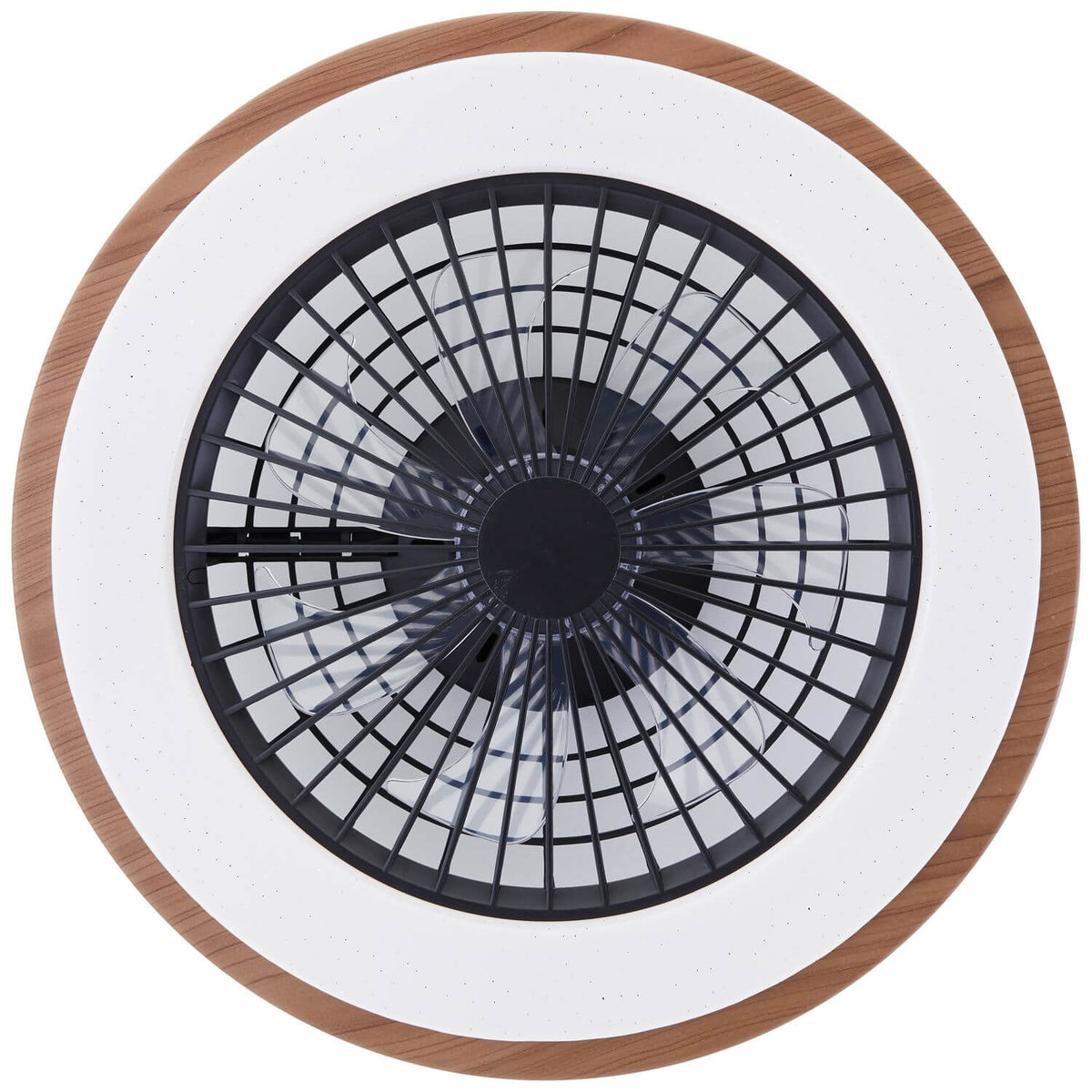 Ventilateur de plafond lumineux Slimline bois et noir