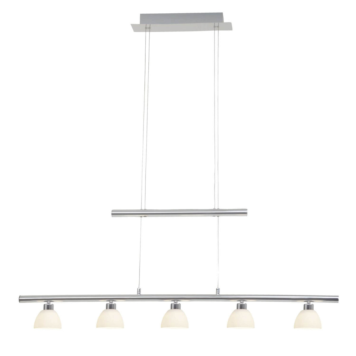 Suspension Tonja chromée et blanche, verre