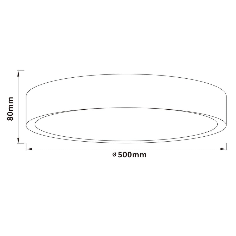 Plafonnier Slimline bois clair et blanc, Ø 50 cm