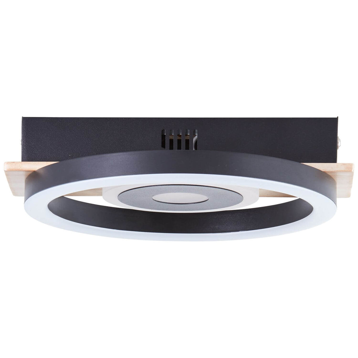 Plafonnier Maureen noir et bois, L 22 cm