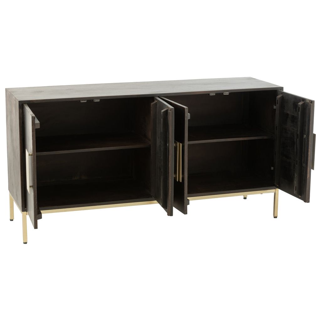 Buffet 2 Portes Bois Mangue Fer Or | Wora - Designix Buffet