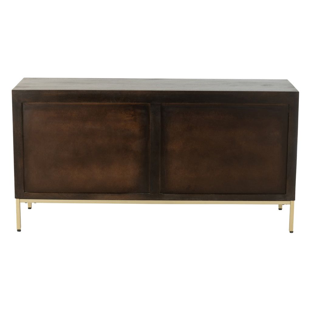 Buffet 2 Portes Bois Mangue Fer Or | Wora - Designix Buffet
