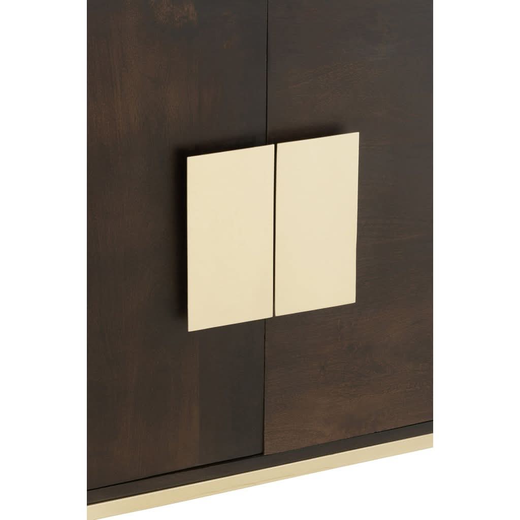 Buffet 2 Portes Bois Mangue Fer Or | Wora - Designix Buffet