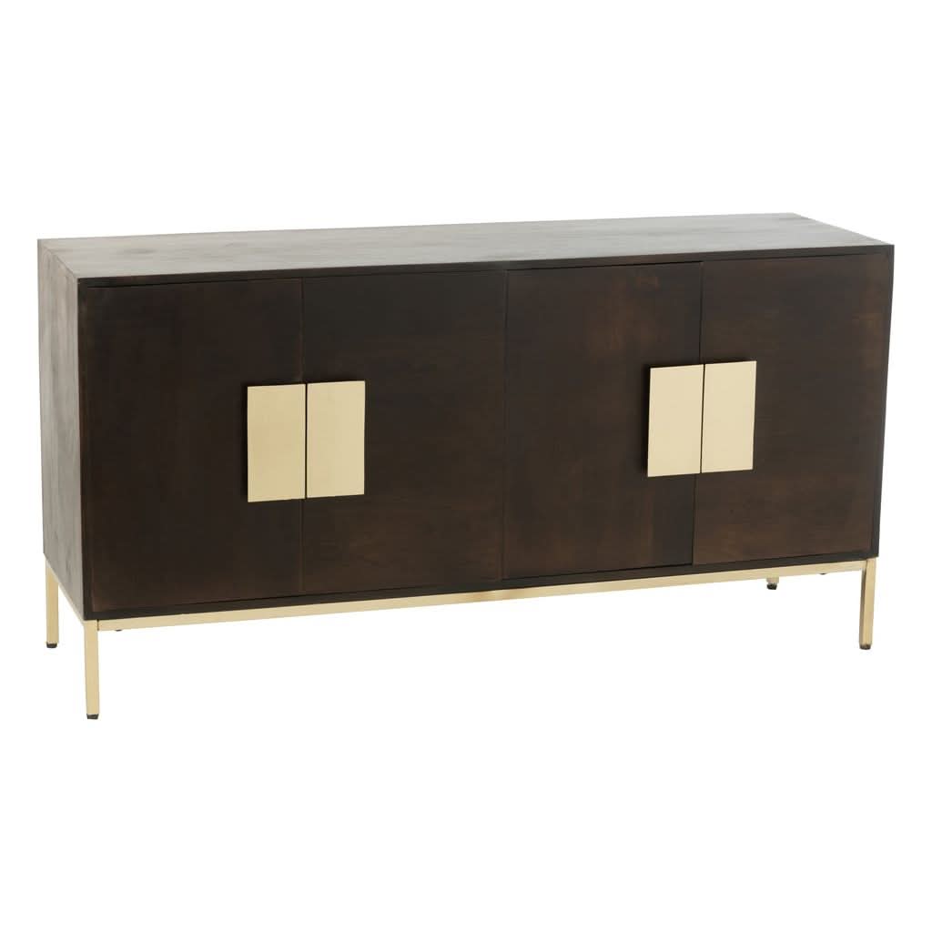 Buffet 2 Portes Bois Mangue Fer Or | Wora - Designix Buffet