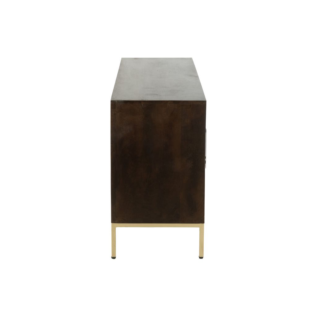 Buffet 2 Portes Bois Mangue Fer Or | Wora - Designix Buffet