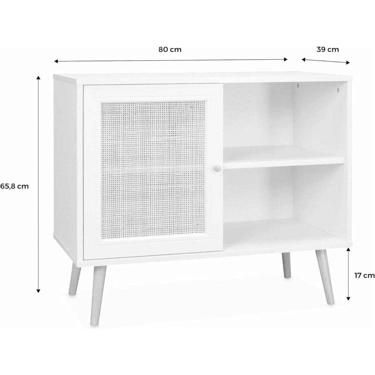 Buffet Cannage Bois Scandinavie | Hush - Designix Buffet