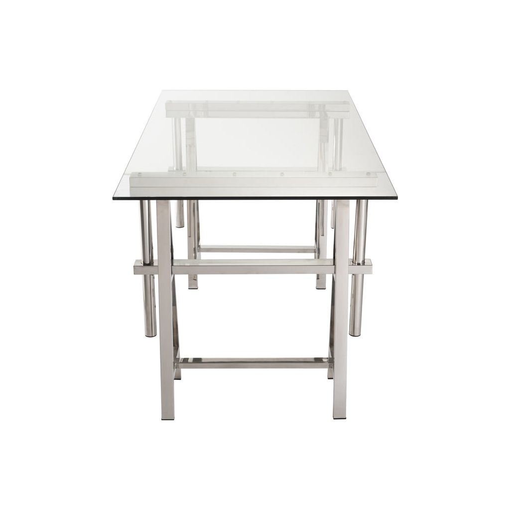 Bureau Réglable Acier Inoxydable Verre | Ulio - Designix Bureau