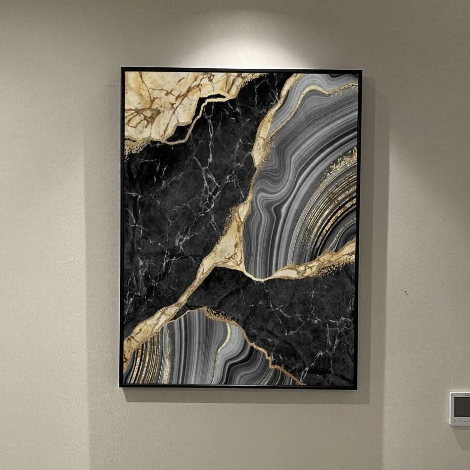 Cadre Aluminium pour Toile Tendue | Éclat Contemporain - Designix Cadres Tableaux Noir 30x40 cm