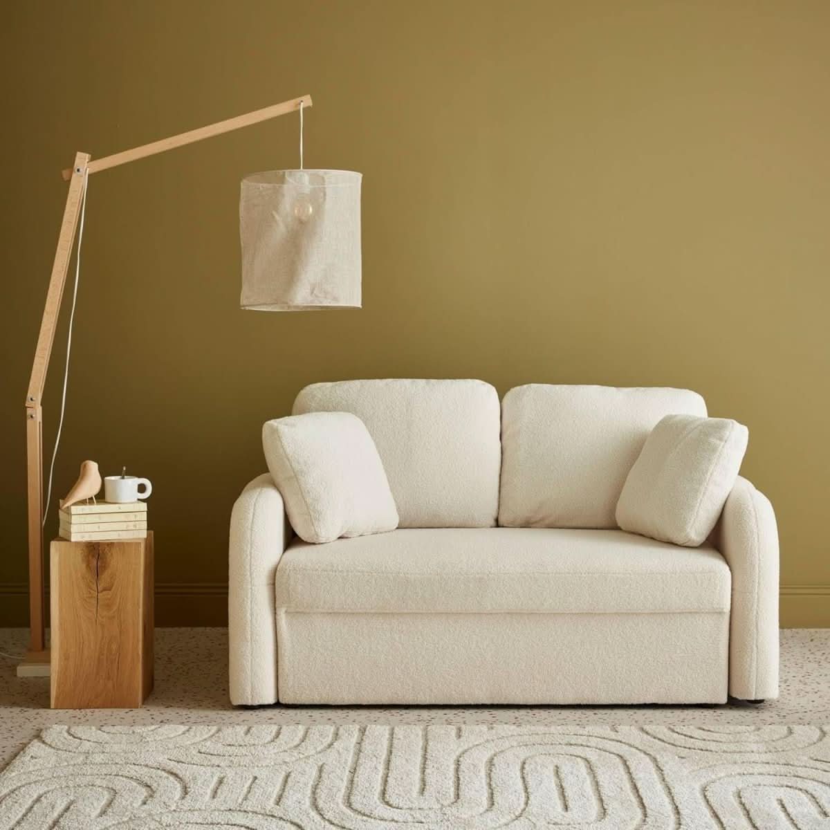 Canapé 2 Places Scandinave Bouclette | Cocoon Blanc - Designix Canapés