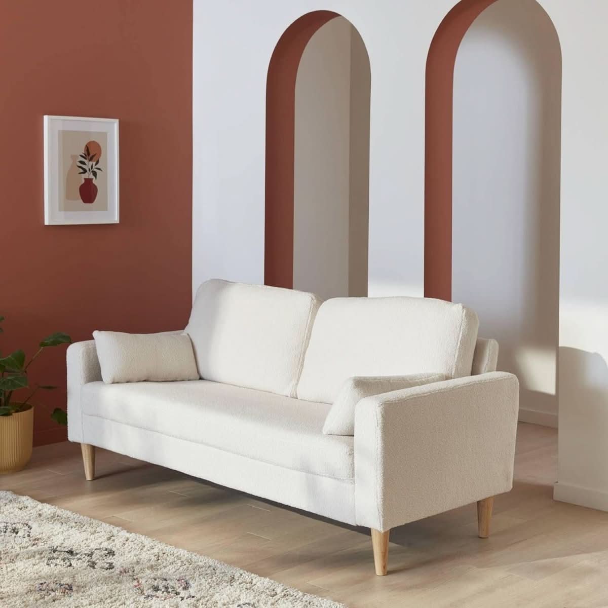 Canapé 3 places Scandinave Bouclettes | Confort Épure - Designix Canapés