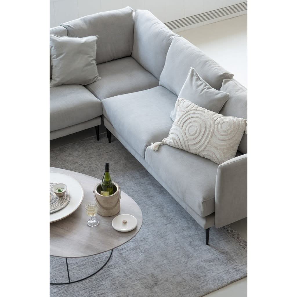 Canapé Angle Bois Textile Grise | Onir - Designix Canapés