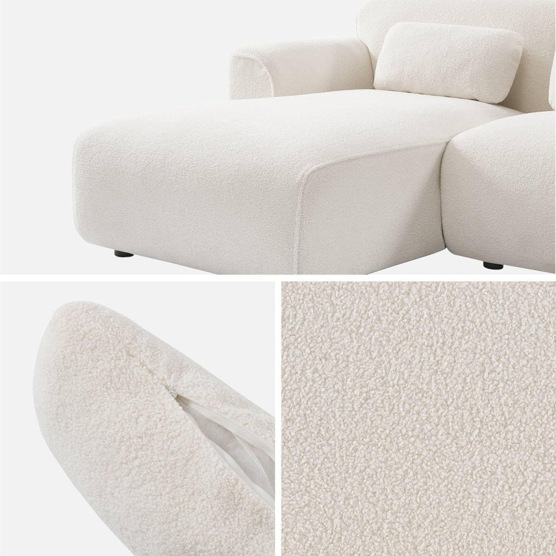 Canapé angle gauche Bouclette | Élévation Chic - Designix Canapés