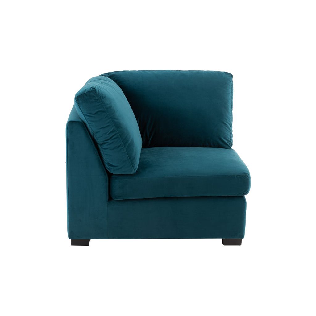 Canapé Angle Velours Bleu | Qira - Designix Canapés