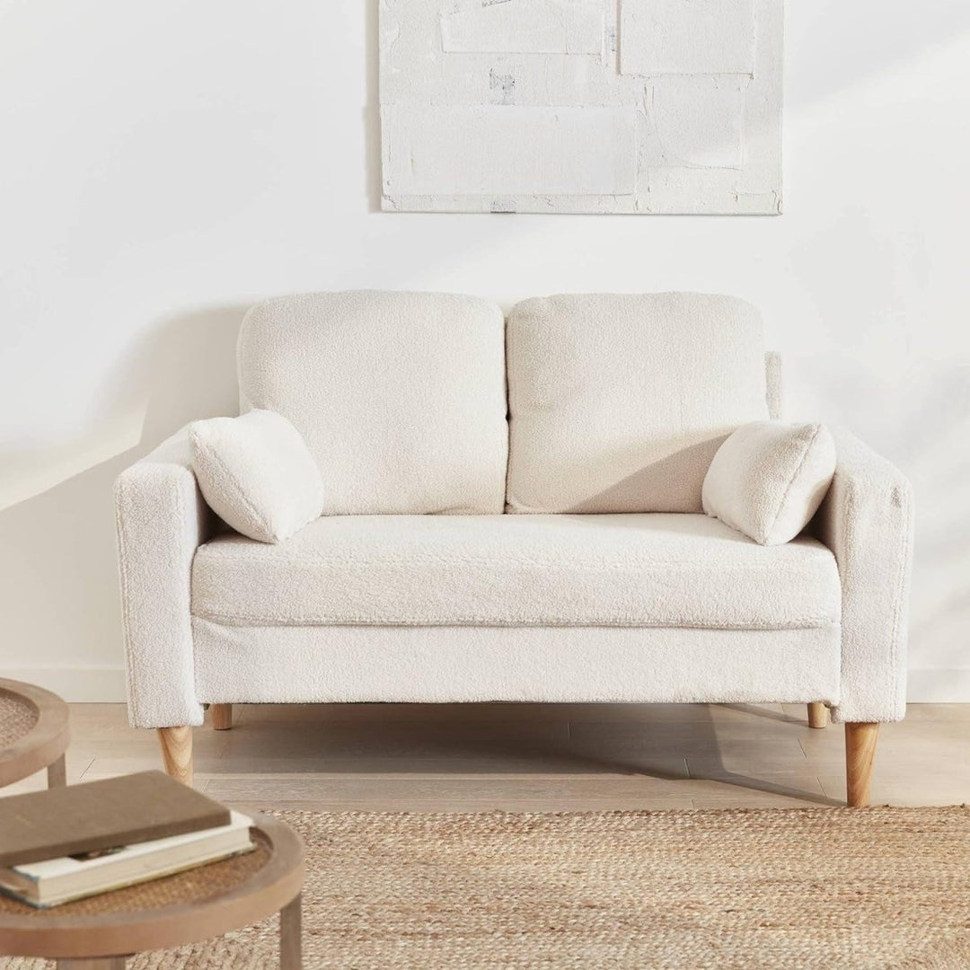 Canapé Bouclettes Scandinave Blanc Cassé | Twine - Designix Canapés