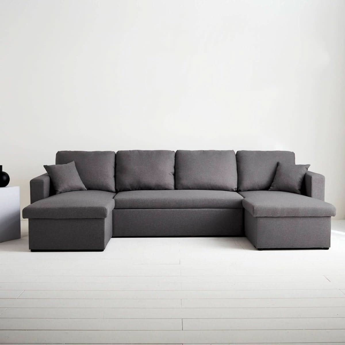 Canapé Convertible Gris Rangement | Apex - Designix Canapés