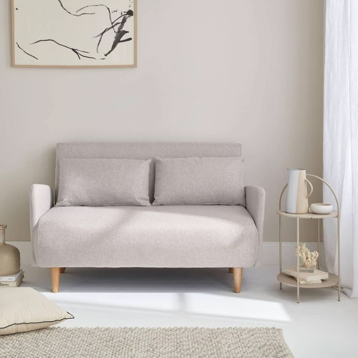 Canapé Convertible Scandinave Beige | Mira - Designix Canapés
