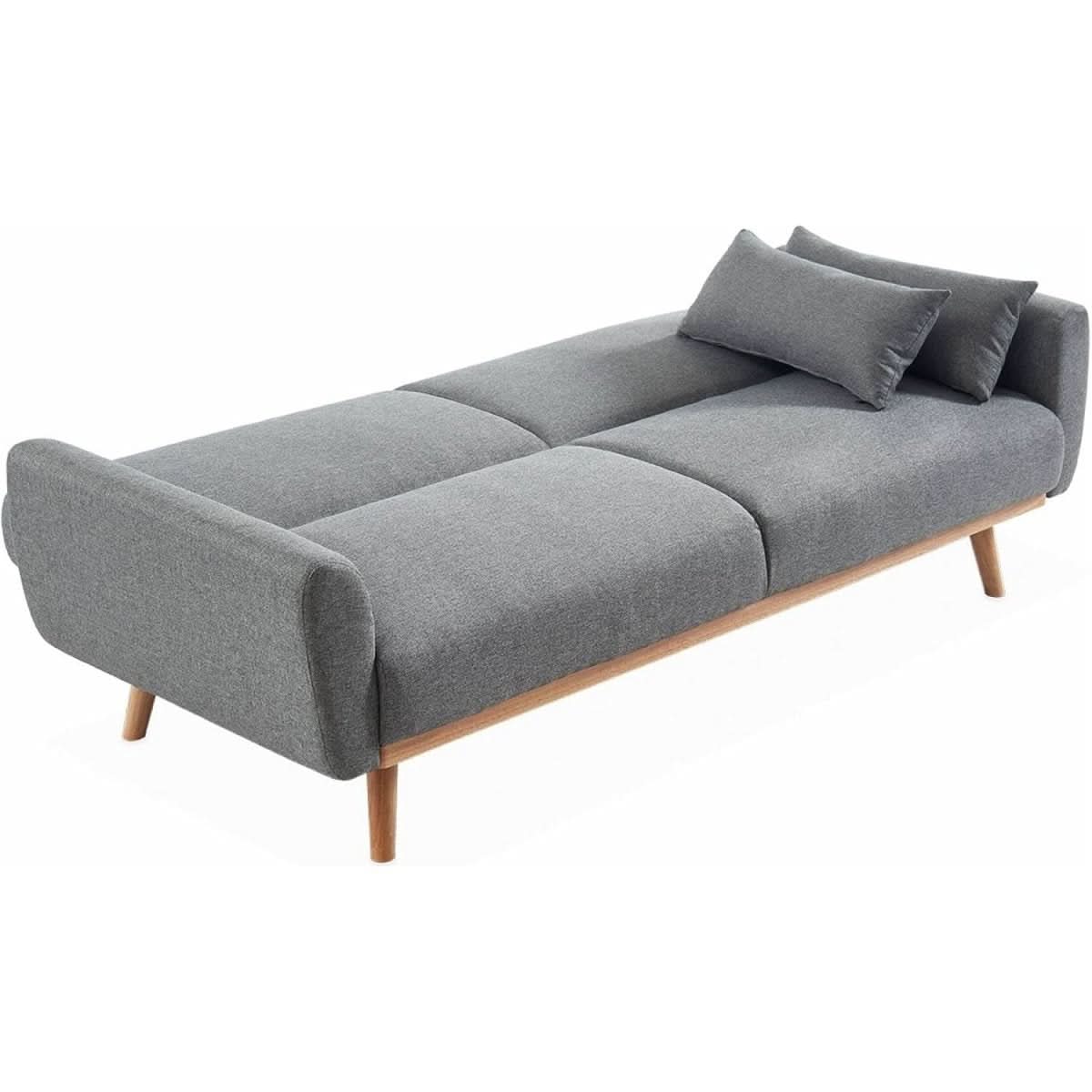 Canapé Convertible Scandinave Bois | Pivot - Designix Canapés Gris Clair