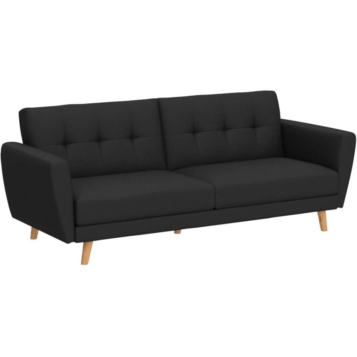 Canapé Convertible Tissu | Noir - Designix Canapés Noir
