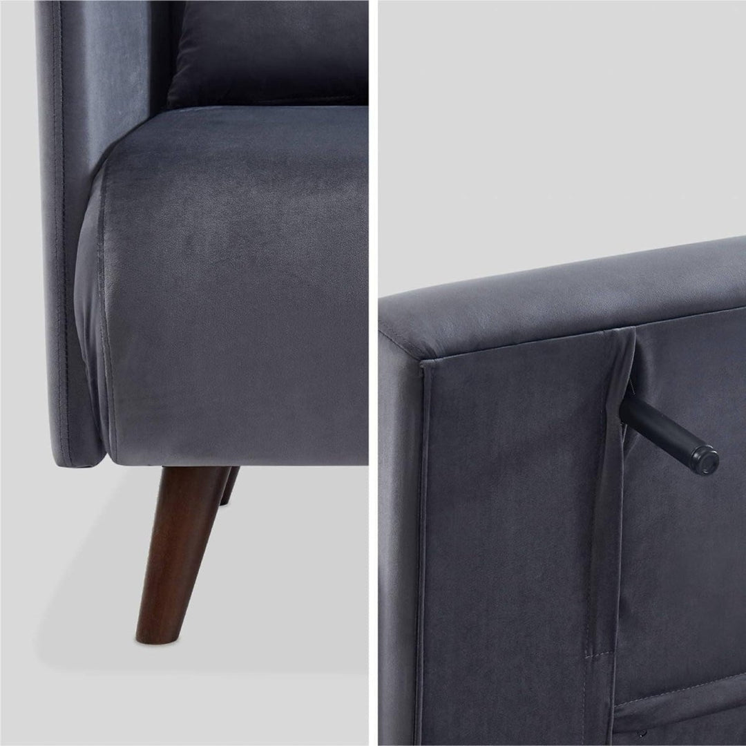 Canapé Convertible Velours Gris Foncé | Vigor - Designix Canapés