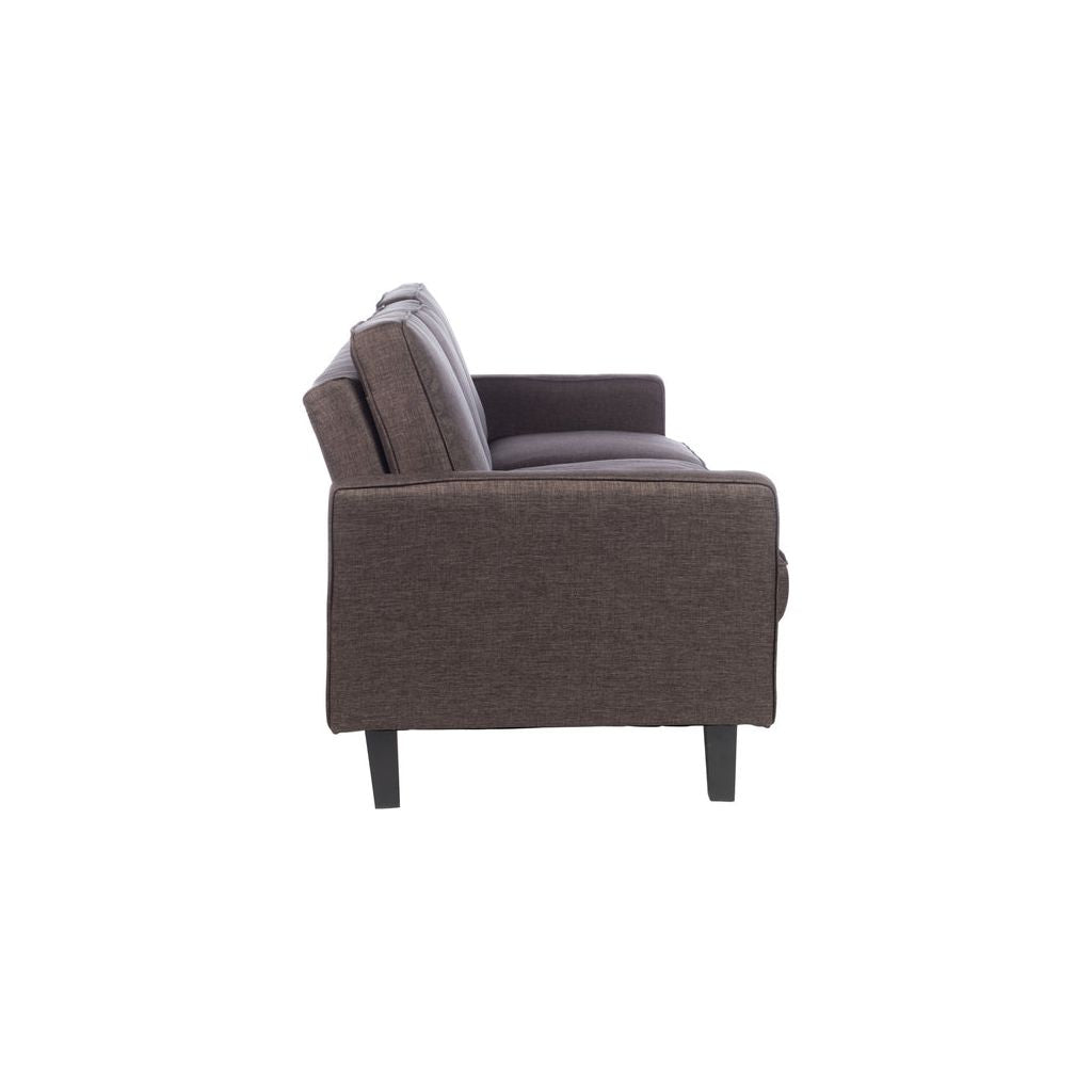Canapé Lit Polyester Marron Foncé | Sole - Designix Canapés