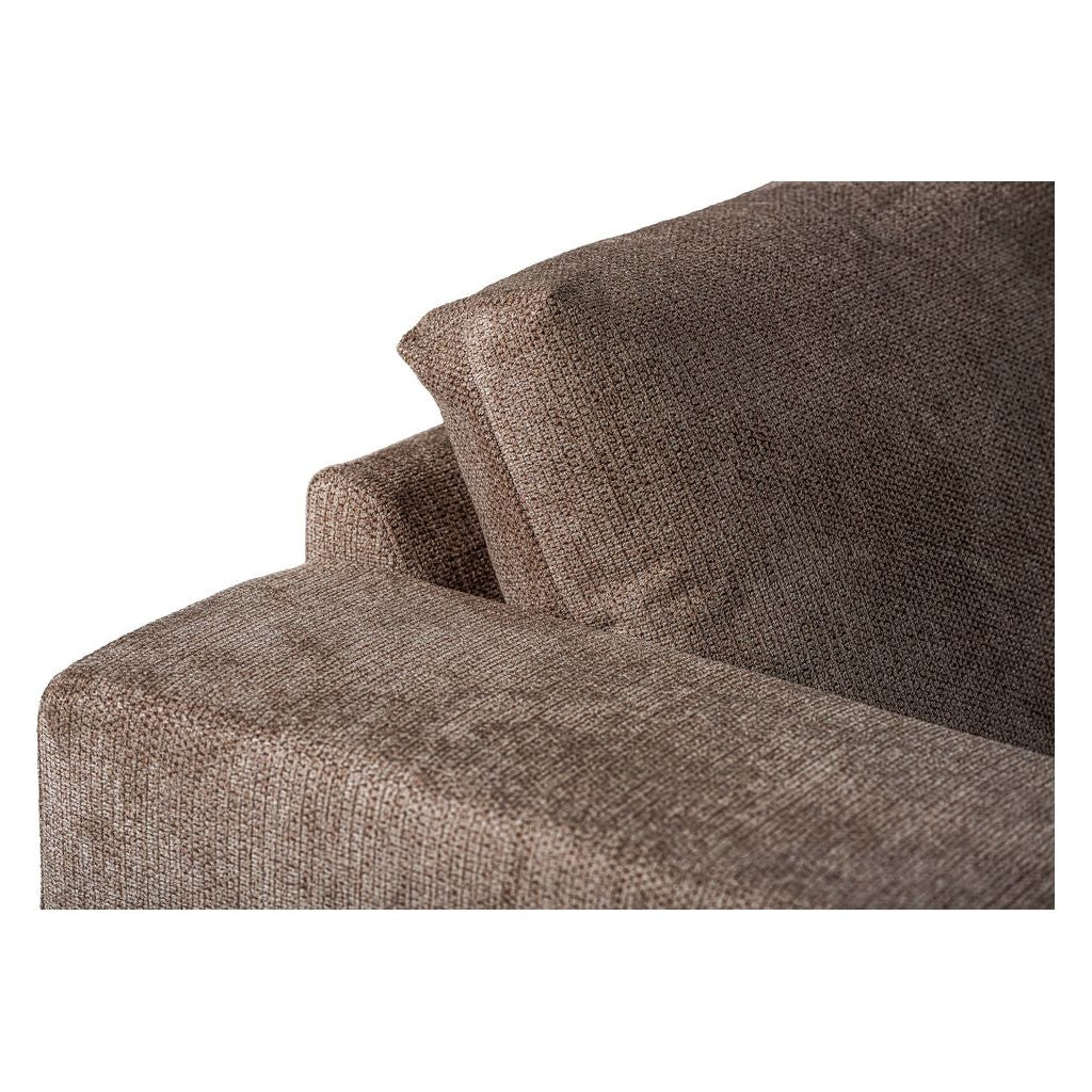 Canapé Moelleux 3 Places Angle Droite Taupe | Sérénité - Designix Canapés