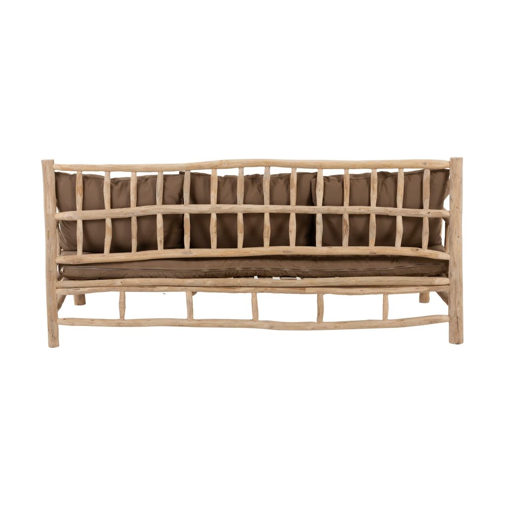 Canapé Teck 3 Places Naturel | Gora - Designix Canapés
