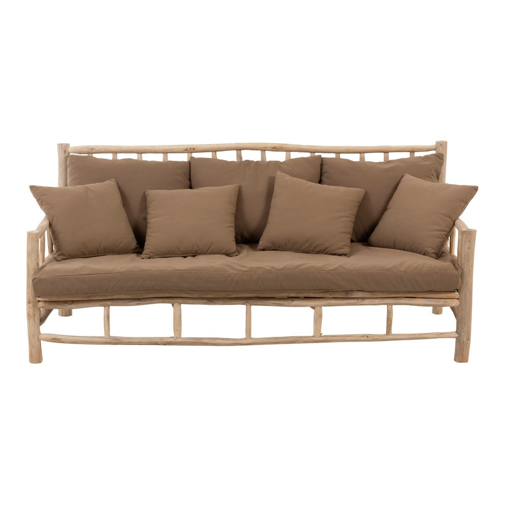 Canapé Teck 3 Places Naturel | Gora - Designix Canapés