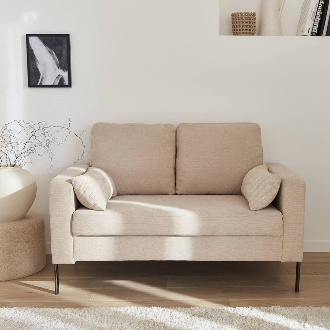 Canapé velours côtelé beige | Muse - Designix Fauteuil