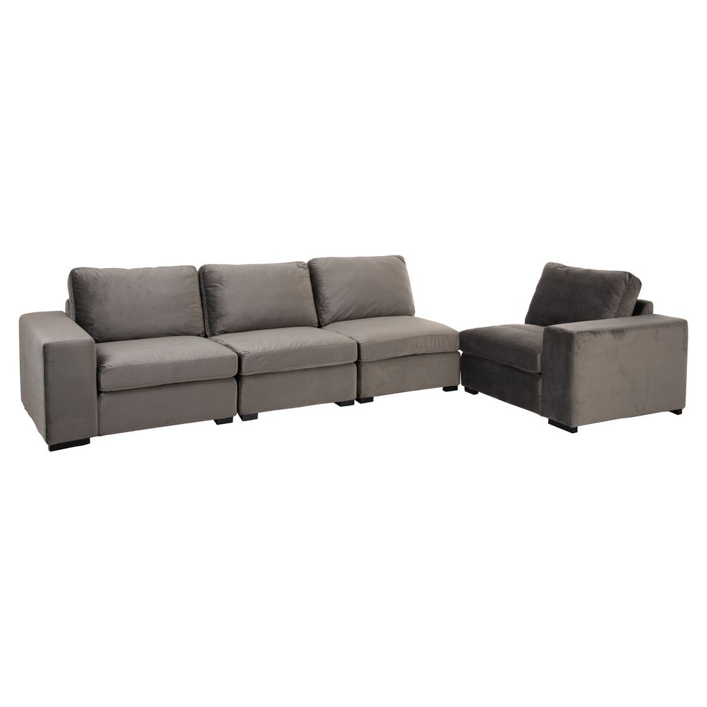 Canapé Velours Gris 2 Places | Pora - Designix Canapés