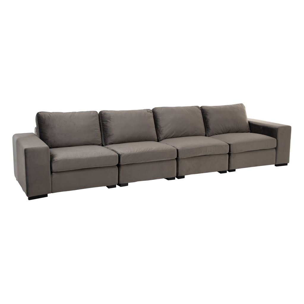 Canapé Velours Gris 2 Places | Pora - Designix Canapés