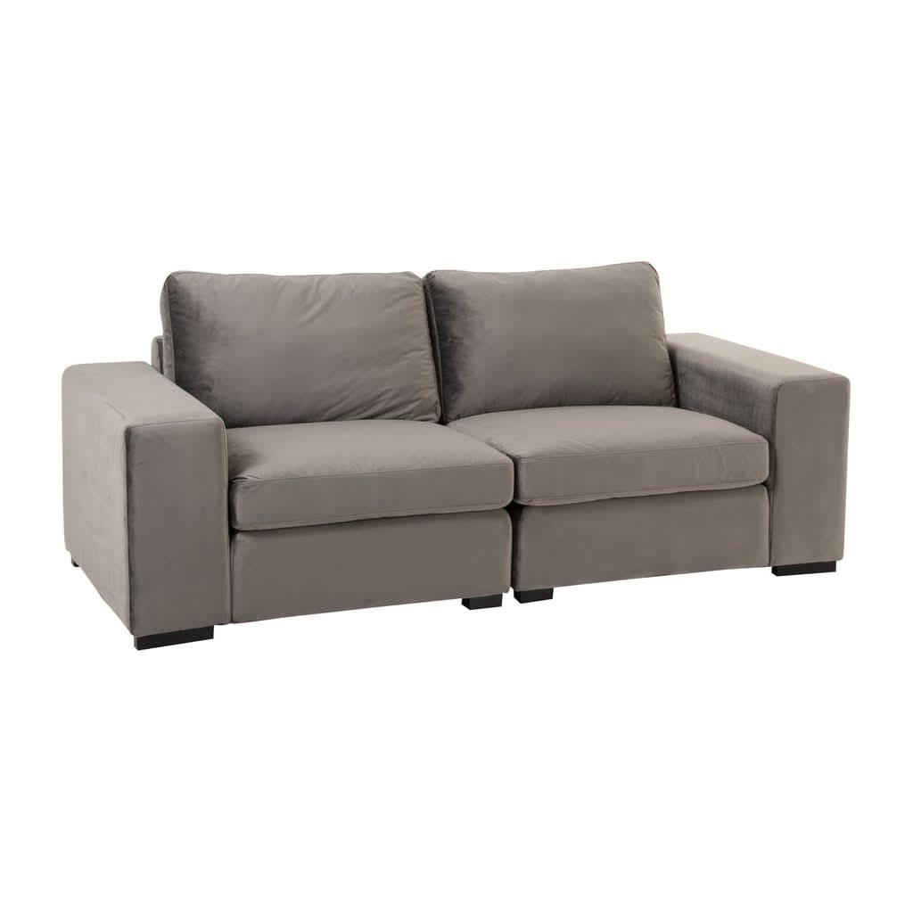 Canapé Velours Gris 2 Places | Pora - Designix Canapés