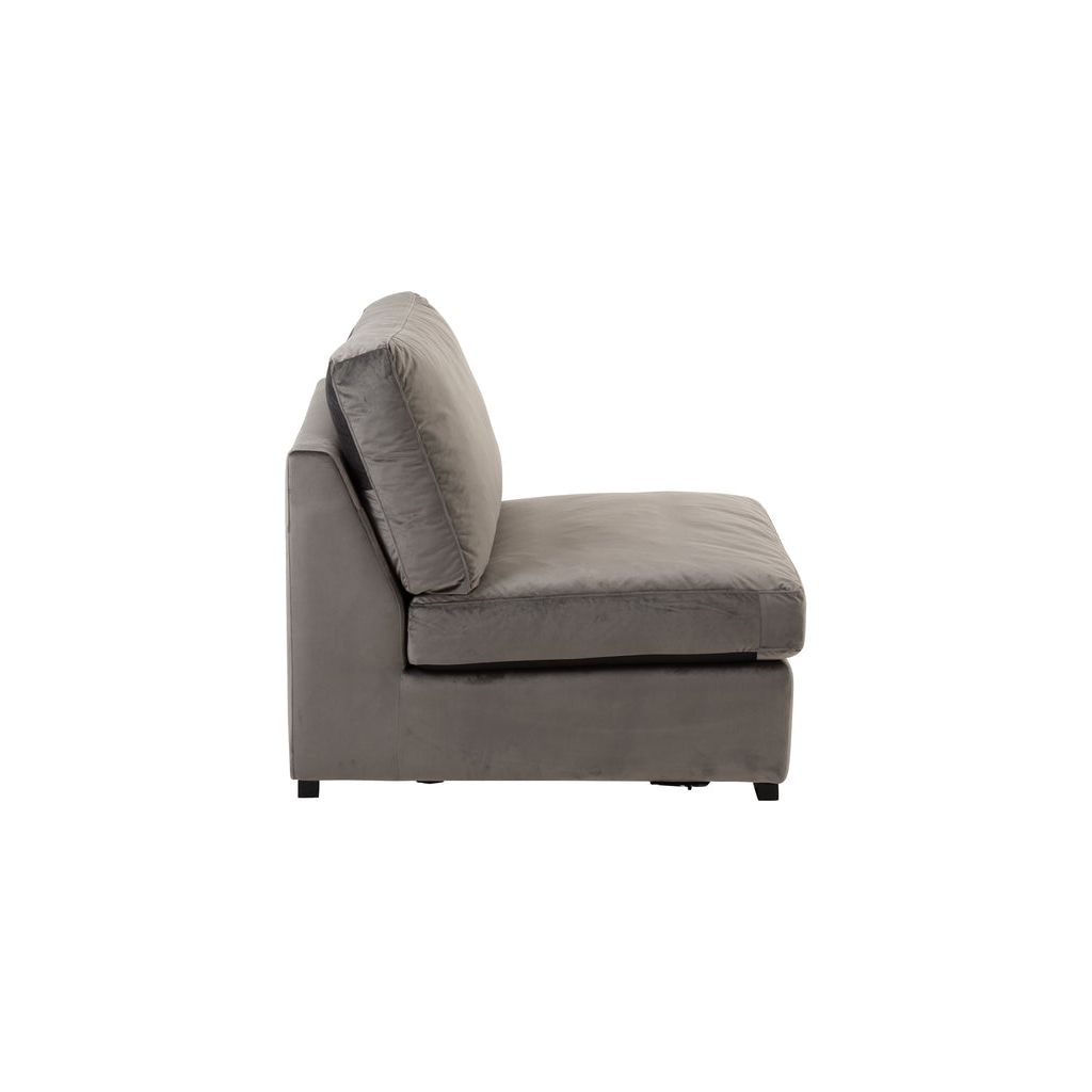 Canapé Velours Gris Élégant | Qyin - Designix Canapés