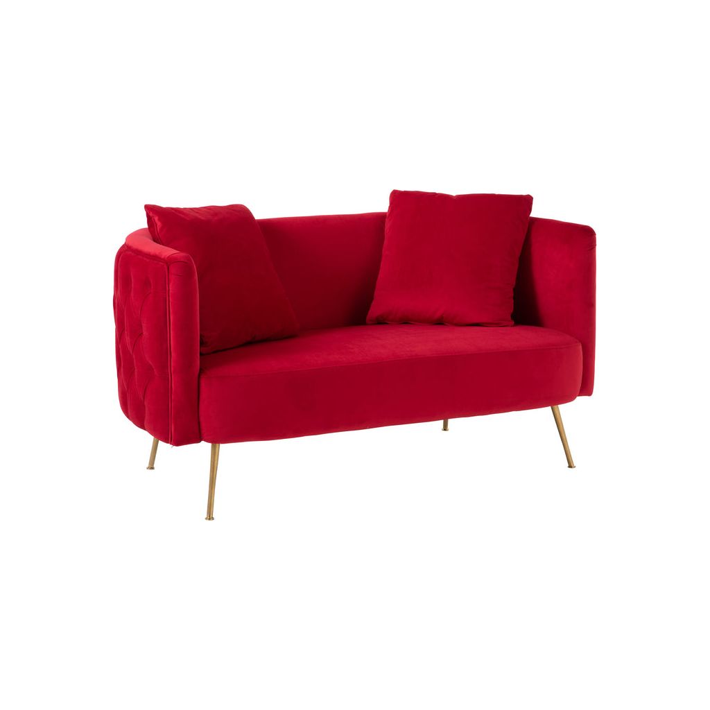 Canapé Velours Rouge 2 Personnes | Ylia - Designix Canapés