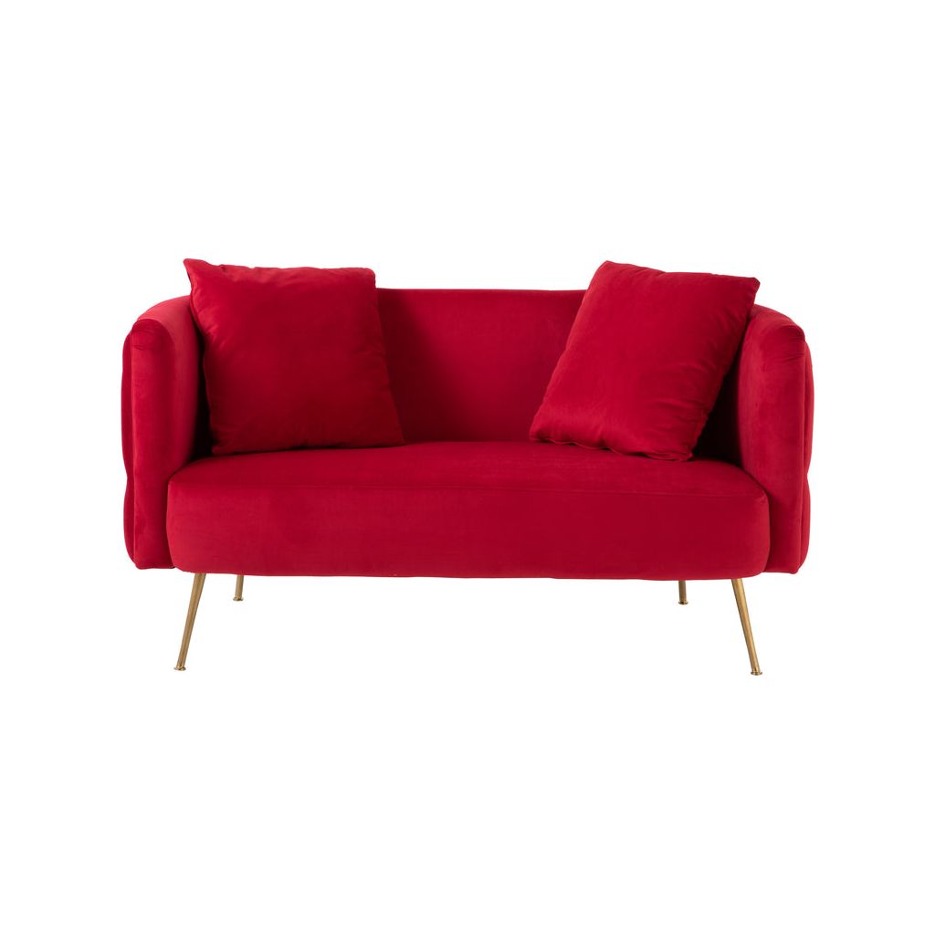 Canapé Velours Rouge 2 Personnes | Ylia - Designix Canapés