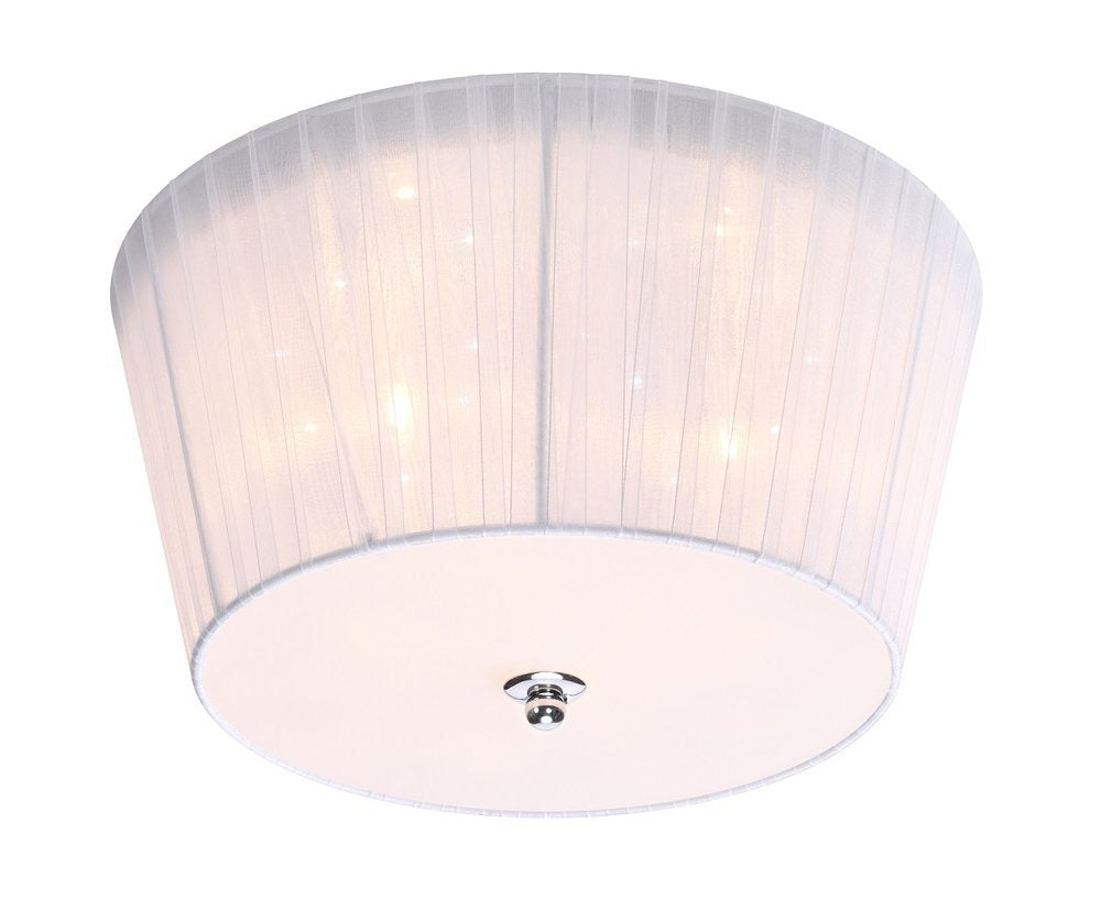 Plafonnier LED Camea 3 lumières blanc, tissu