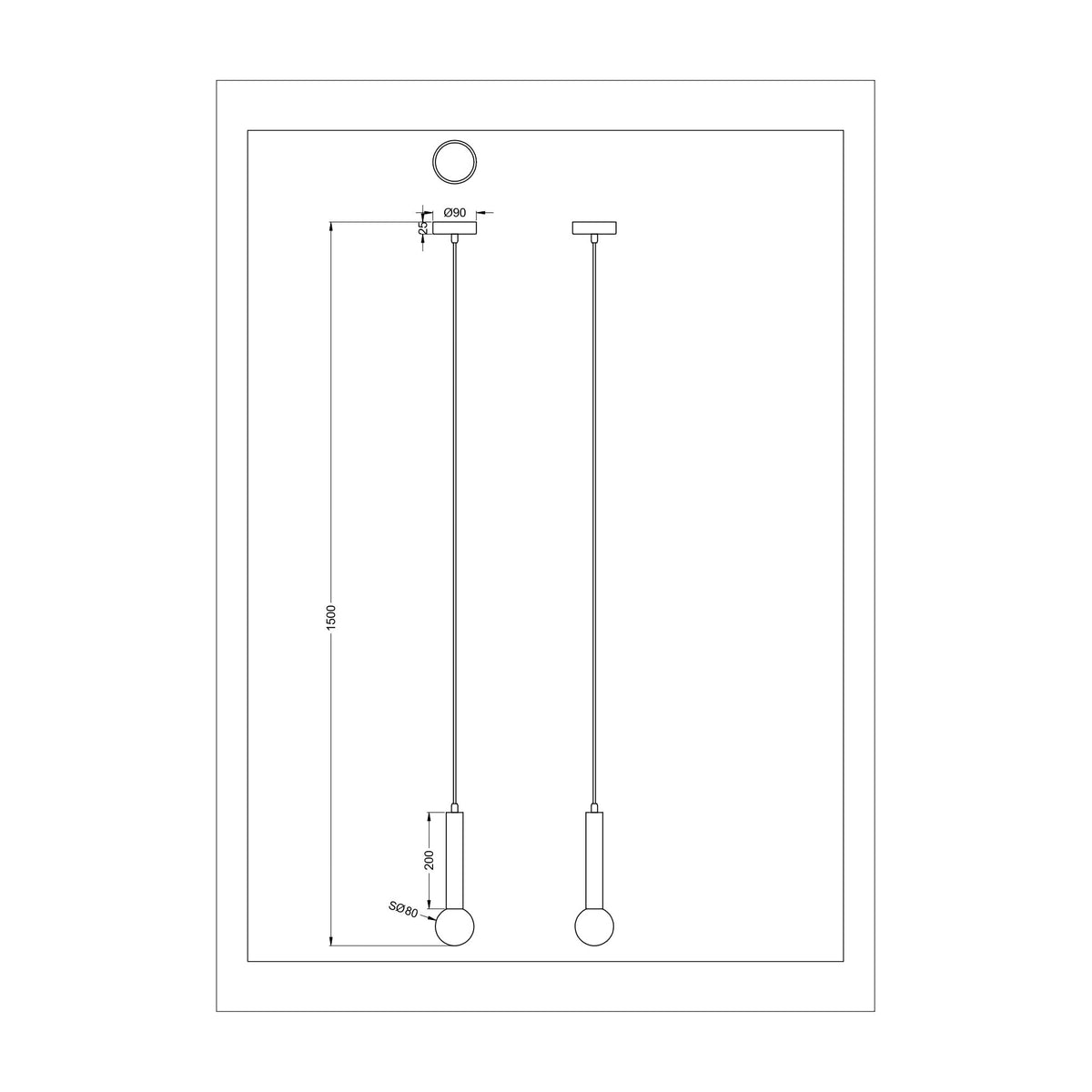 Suspension luminaire | Freya Noire