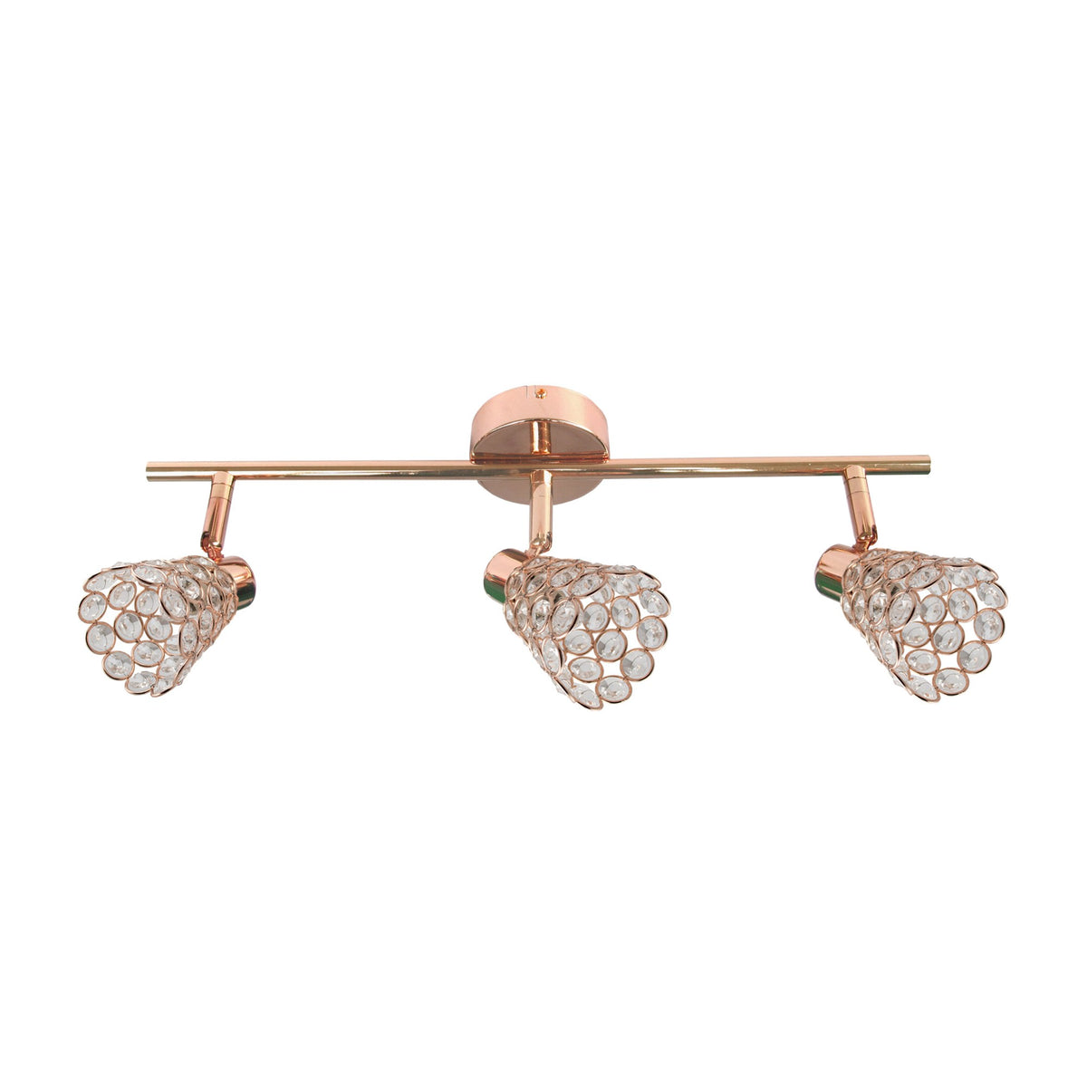 Plafonnier Glossy 3 lumières doré, cristal