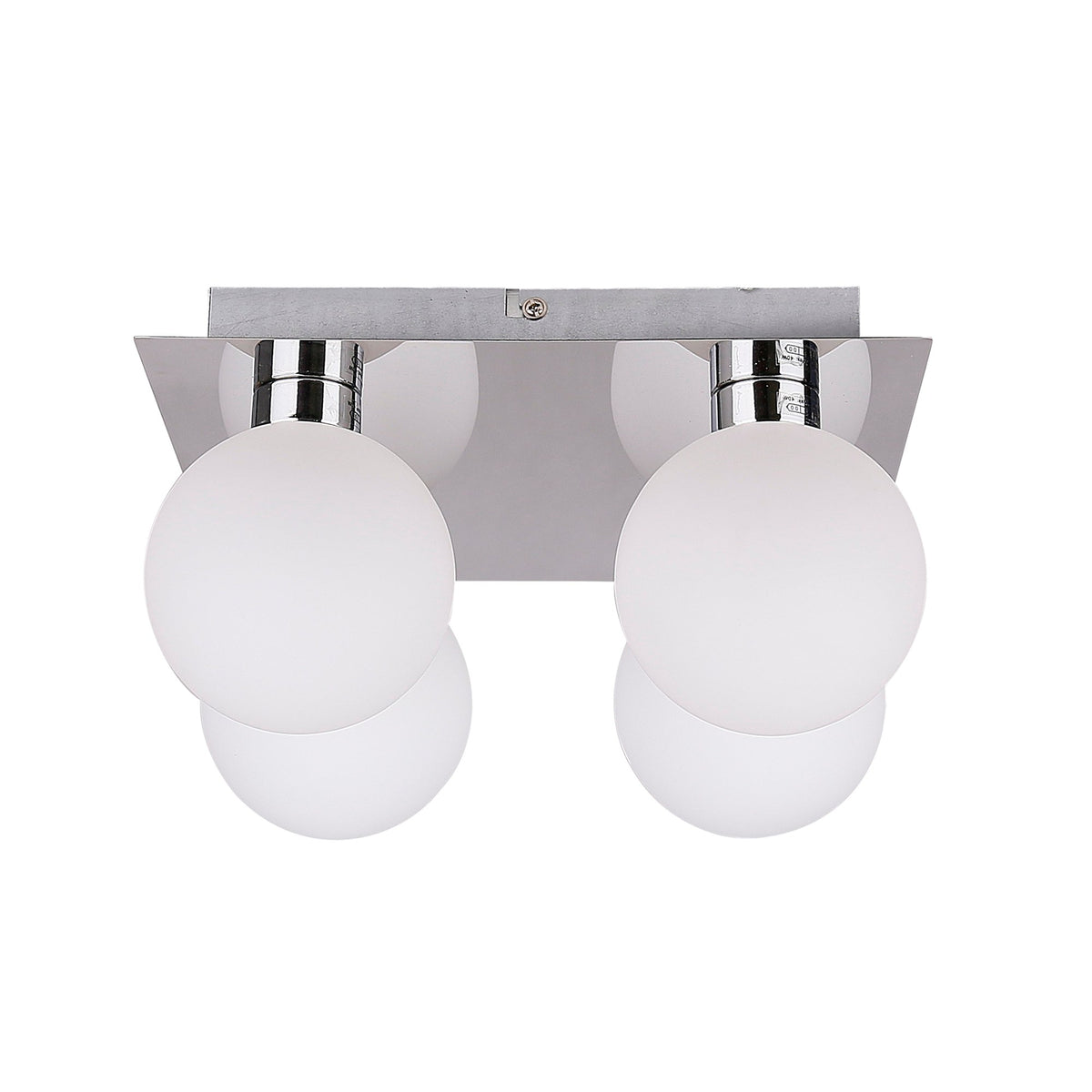 Plafonnier Oden 4 lumières blanc, verre
