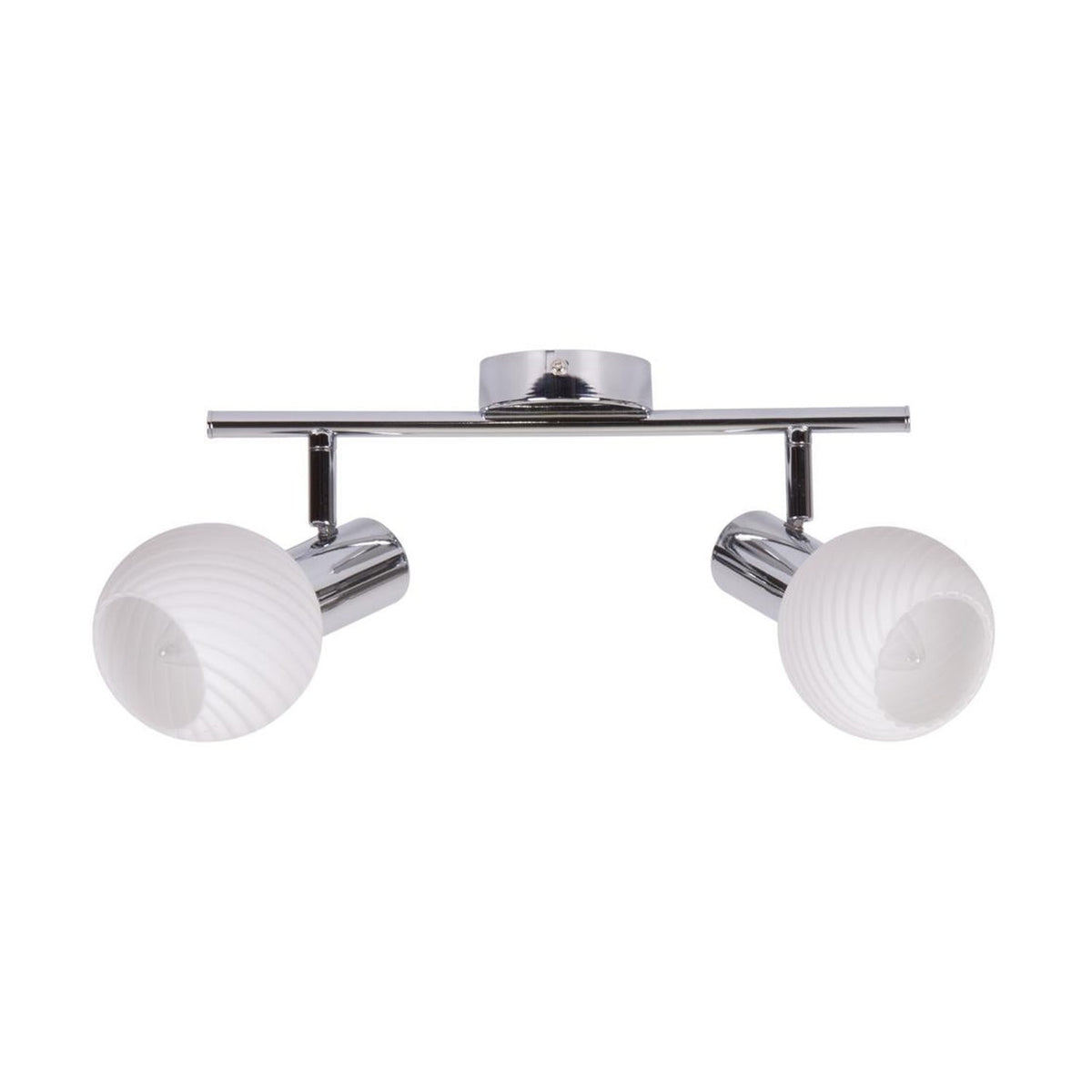 Plafonnier Turno 2 lumières chromé, verre