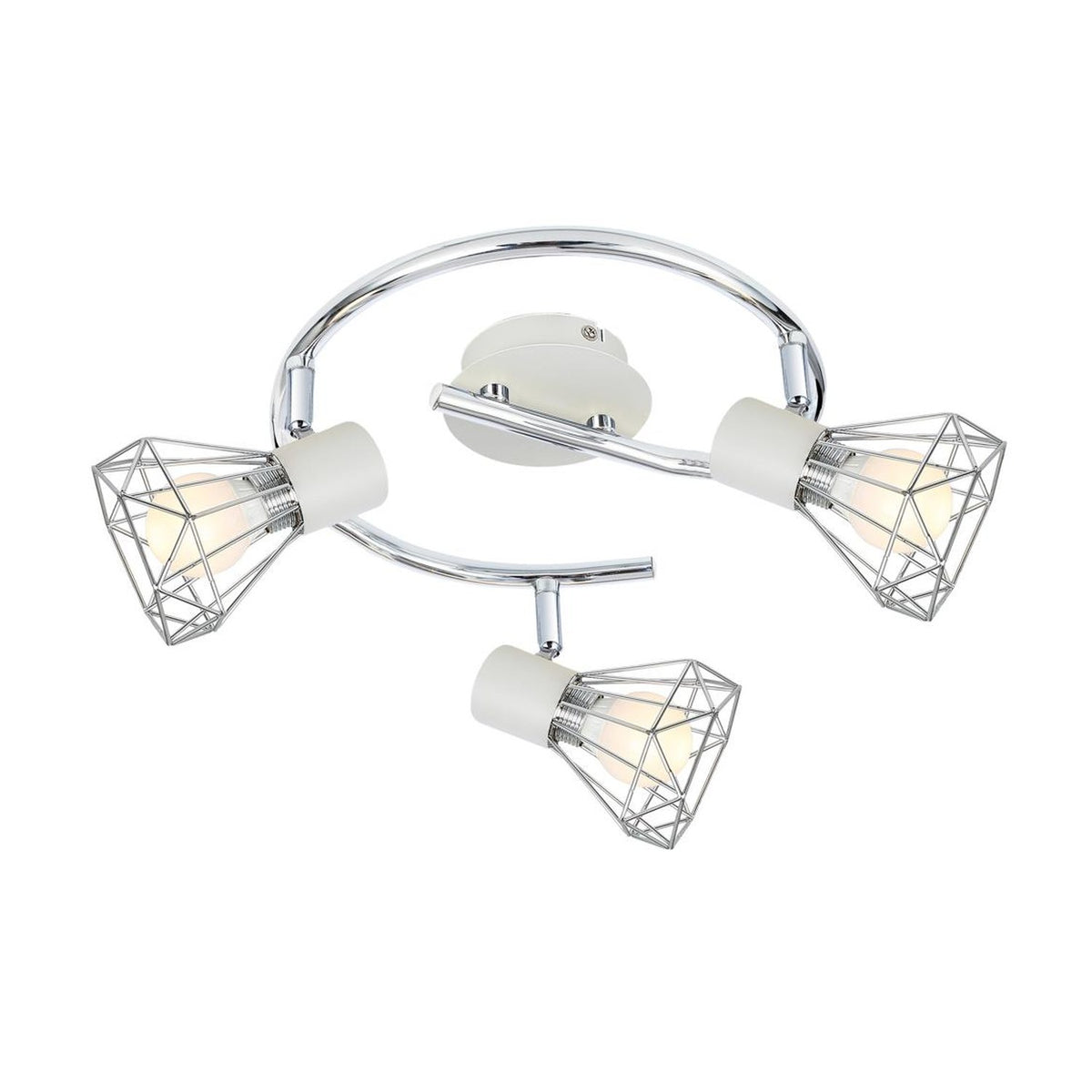 Plafonnier Verve 3 lumières blanc et chromé